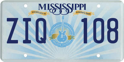MS license plate ZIQ108