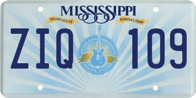 MS license plate ZIQ109