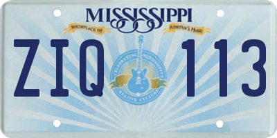 MS license plate ZIQ113