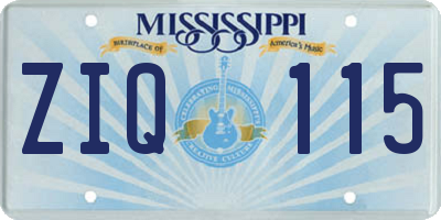 MS license plate ZIQ115