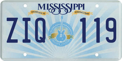 MS license plate ZIQ119