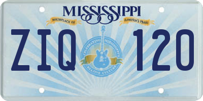 MS license plate ZIQ120