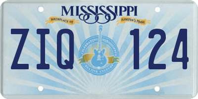 MS license plate ZIQ124