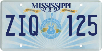 MS license plate ZIQ125