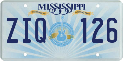 MS license plate ZIQ126