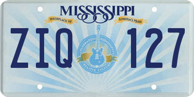 MS license plate ZIQ127