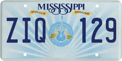 MS license plate ZIQ129