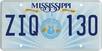 MS license plate ZIQ130