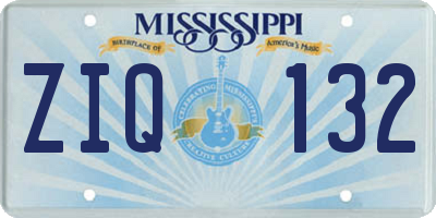 MS license plate ZIQ132