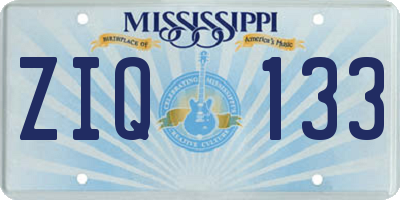 MS license plate ZIQ133