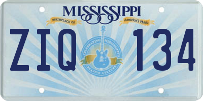 MS license plate ZIQ134