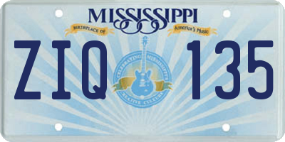 MS license plate ZIQ135
