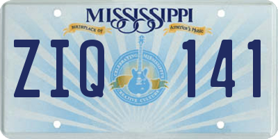 MS license plate ZIQ141
