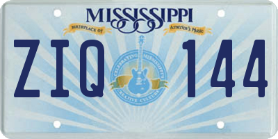 MS license plate ZIQ144