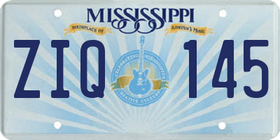 MS license plate ZIQ145