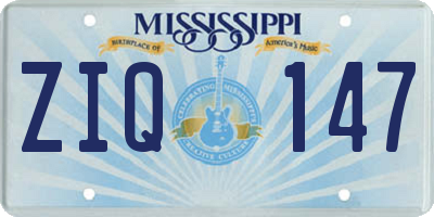 MS license plate ZIQ147