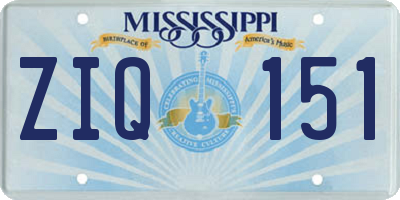 MS license plate ZIQ151