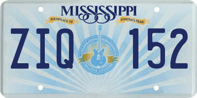 MS license plate ZIQ152