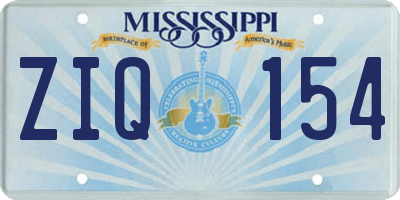 MS license plate ZIQ154