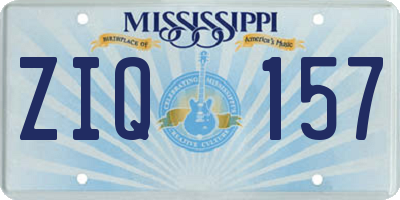 MS license plate ZIQ157