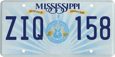 MS license plate ZIQ158