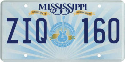 MS license plate ZIQ160