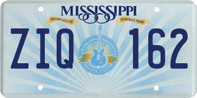 MS license plate ZIQ162