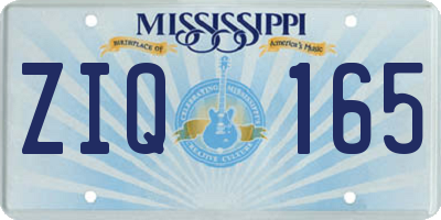 MS license plate ZIQ165
