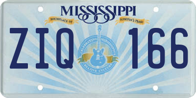 MS license plate ZIQ166