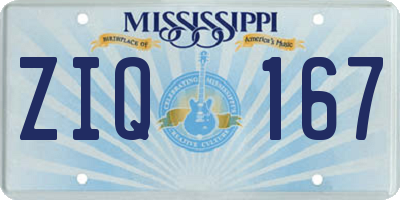 MS license plate ZIQ167