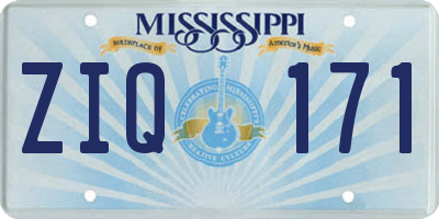 MS license plate ZIQ171