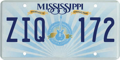 MS license plate ZIQ172