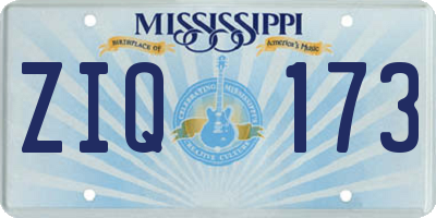 MS license plate ZIQ173