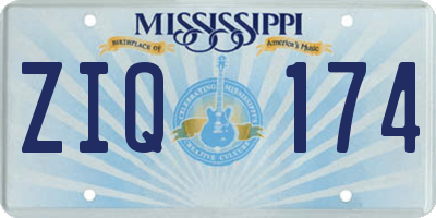 MS license plate ZIQ174