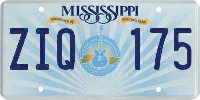 MS license plate ZIQ175