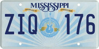 MS license plate ZIQ176