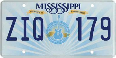 MS license plate ZIQ179