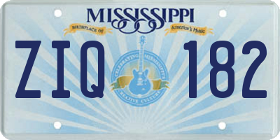 MS license plate ZIQ182