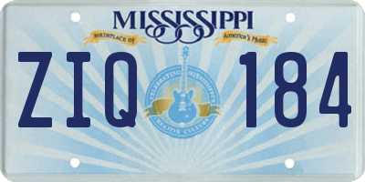 MS license plate ZIQ184