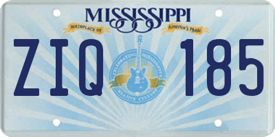 MS license plate ZIQ185