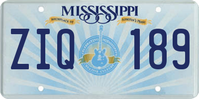 MS license plate ZIQ189