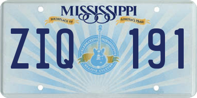 MS license plate ZIQ191