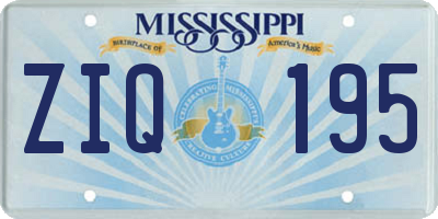 MS license plate ZIQ195