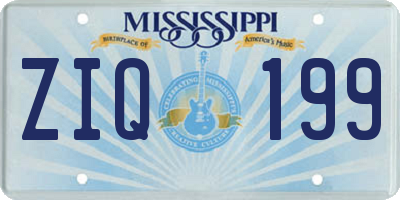 MS license plate ZIQ199