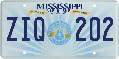 MS license plate ZIQ202
