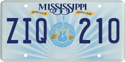 MS license plate ZIQ210