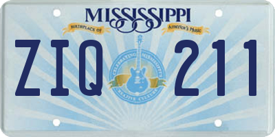 MS license plate ZIQ211