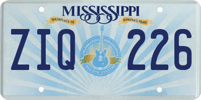 MS license plate ZIQ226