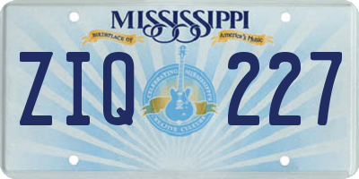 MS license plate ZIQ227