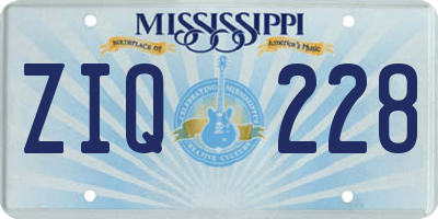 MS license plate ZIQ228